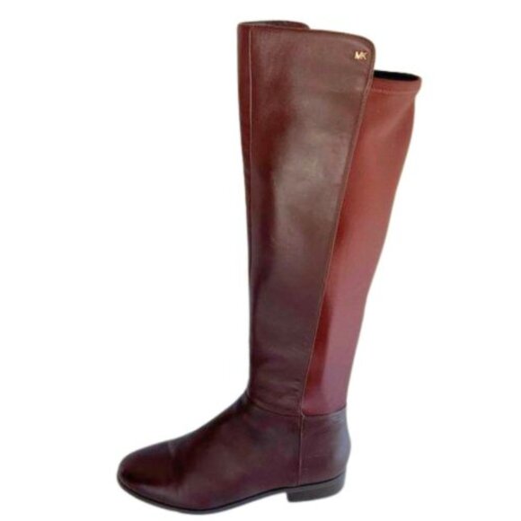 Michael Kors Brown Leather Over-the-Knee Boots 9½M – Stretch Insert on Back Calf - Picture 2 of 11